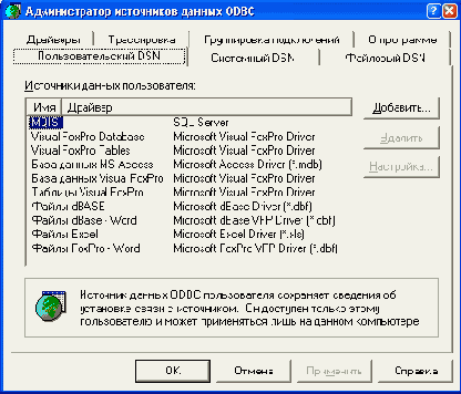   ODBC Data Source Administrator